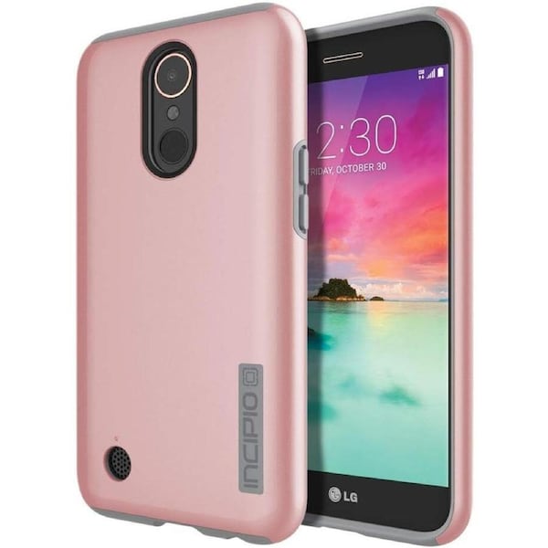 Incipio Technologies LGE-335-RGY LG K20/K20v/K20 Plus/Harmony/Grace LTE DualPro Case, Iridescent Rose Gold/Gray