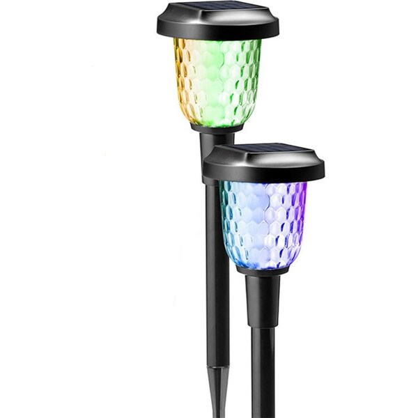 2Pcs Solar Lights Waterproof Dynamic Pattern Garden Lights Courtyard Night Lamp