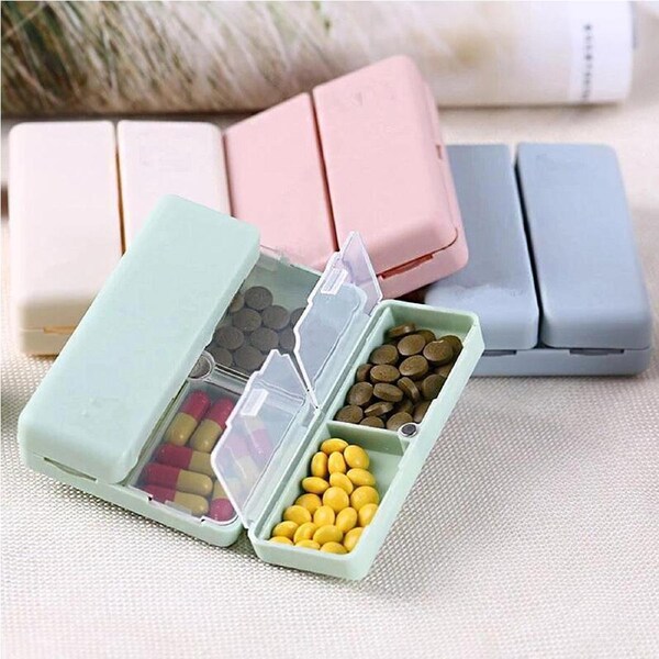 4Pcs Weekly Pill Box 7 Days Foldable Travel Medicine Holder Pill Dispenser Case