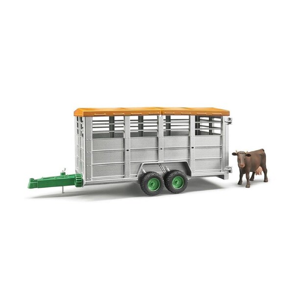 Bruder Licensed 1:16 Scale Livestock Trailer With 1 Cow Model Toy
