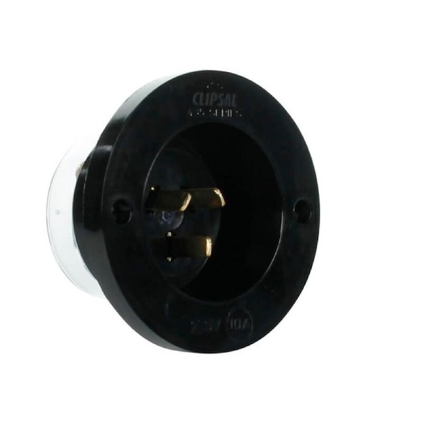 Clipsal 435A-BK - Standard Series Socket Inlet 3 Pin 10 Amp 250V - Black