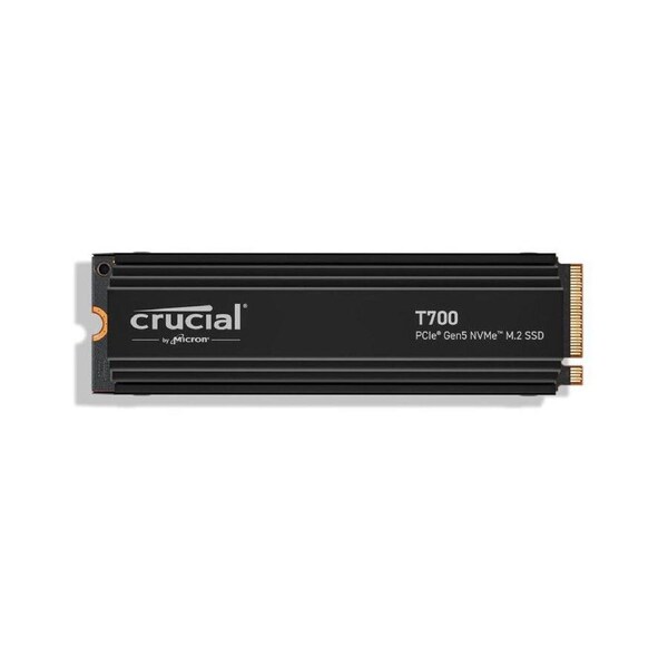 Crucial T700 2TB Gen5 NVMe SSD Heatsink - 12400/11800MB/s R/W 1200TBW 1500K IOPs 1.5M hrs MTTF with DirectStorage for Intel 13th Gen & AMD Ryzen 7000