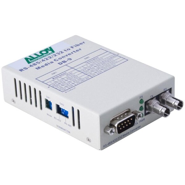 Alloy SCR460ST-3 RS-232/422/485 Serial DB-9 to Single Mode Fibre Converter. Max. range 20Km