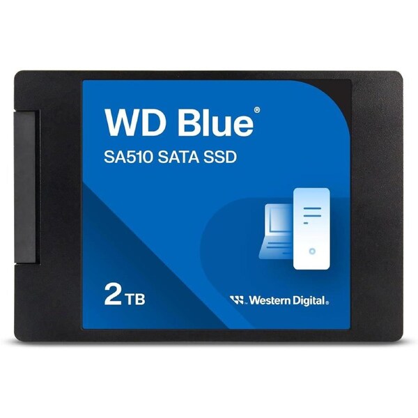 Western Digital WD 2TB Blue SA510 SATA SSD 2.5'/7mm Cased Read 560MB/s Write 520MB/s WDS200T3B0A 5-year Limited Warranty