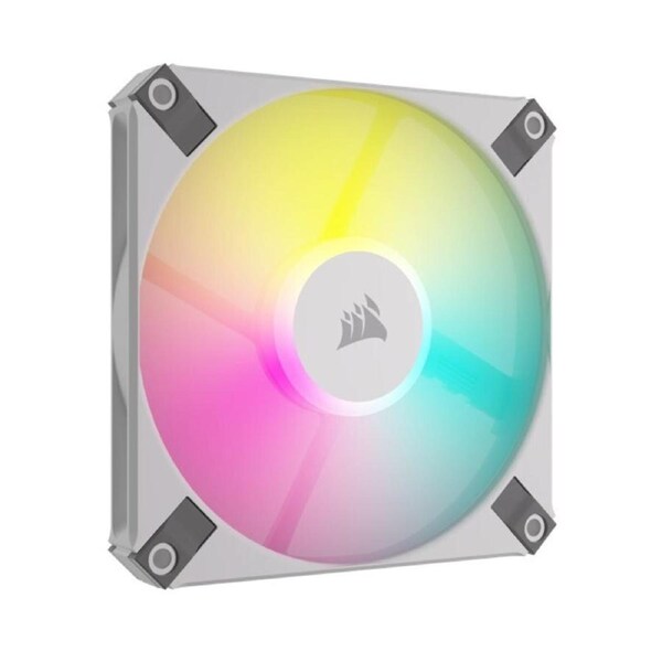 Corsair AF SLIM Series, AF120 RGB SLIM WHITE, 120mmx15mm Fluid Dynamic RGB Fan, Single Pack