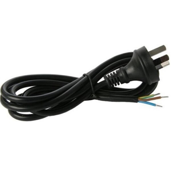 3 Pin Plug Mains Cord with Bare Wires 1.8M