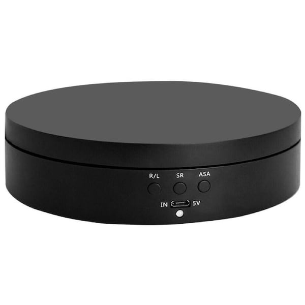 360° Rotating Electric Turntable Display Stand Jewelry Photography Show Black