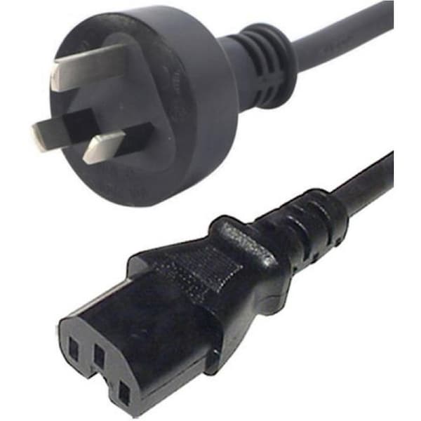 240V 3 Pin Plug to C15 Keyway High Temperature Cable - Black 2M