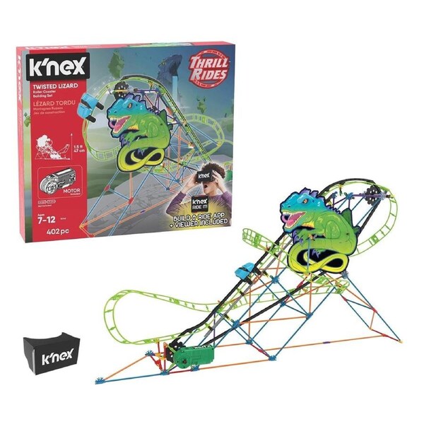KNEX Twisted Lizard Roller Coaster Building Set with Ride it App 7+ Toy Build
