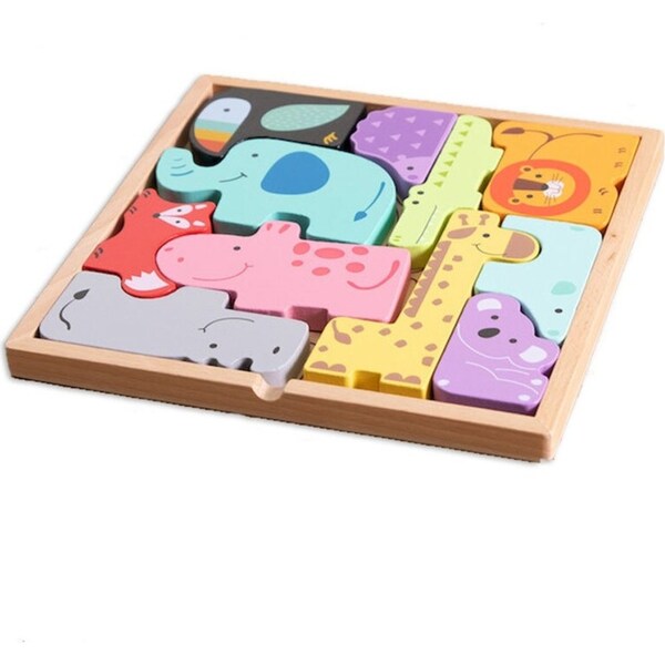 Fat Brain Toy Co. Animal Block Jigsaw Puzzle Toddler/Childrens Play Toy 18m+