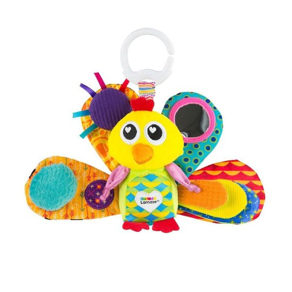 LAMAZE Jacques the Peacock Clip And Go Multi Textured Kids/Childrens Toy 0m+