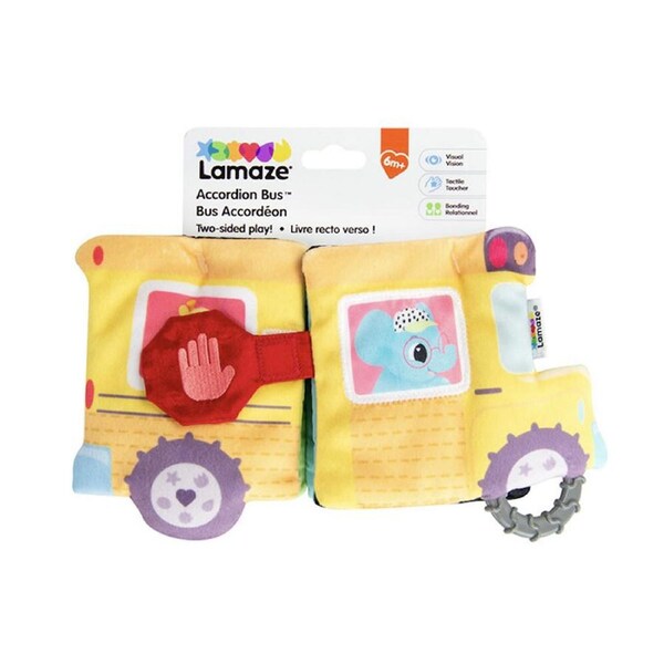 LAMAZE Accordion Bus Soft Textured Fabric Sensory Book Kids/Childrens Toy 6m+