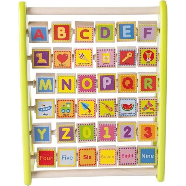 Fat Brain Toy Co. Alpha-Abacus Wooden Block Flip Toddler/Kids/Childrens Toy 2y+