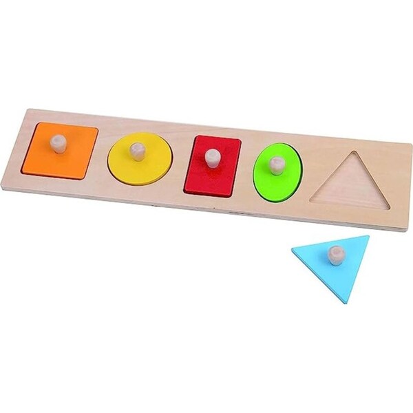Fat Brain Toy Co. Let's Learn Shapes! Wooden Puzzle Toddler/Childrens Toy 12m+