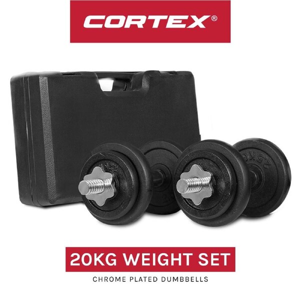 CORTEX 20kg Dumbbell Set with Case