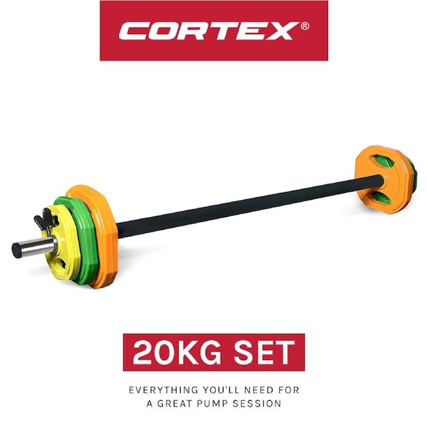 CORTEX 20kg Studio/Pump Weight Set With Barbell