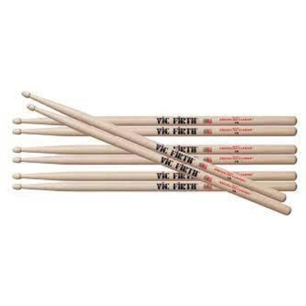 Vic Firth American Classic® Wood Tip 5A Drumsticks 4-Pack