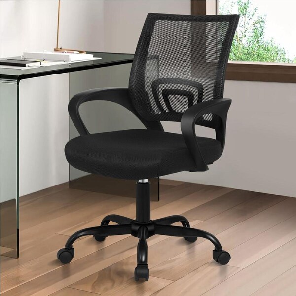 ALFORDSON Mesh Office Chair Mid Back All Black