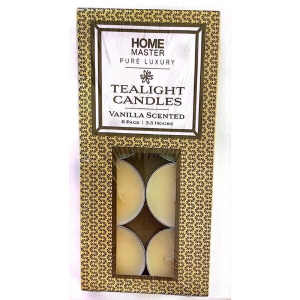 Home Master 8PCE Tealight Candles Home Decor Party Wedding Vanilla Scented
