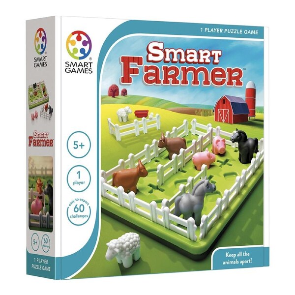 Smart Games Smart Farmer Children's/Kid's Single Player Puzzle Grid Game 4y+