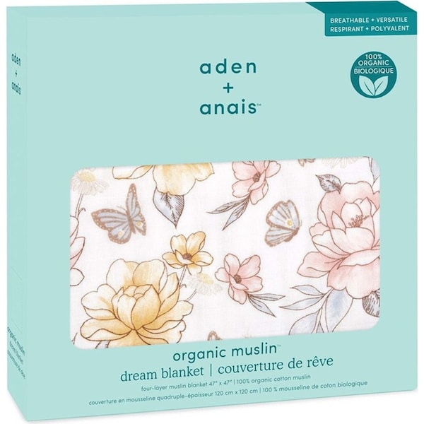 Aden Anais Earthly 120x120cm Dream Organic Cotton Baby/Infant Newborn Blanket