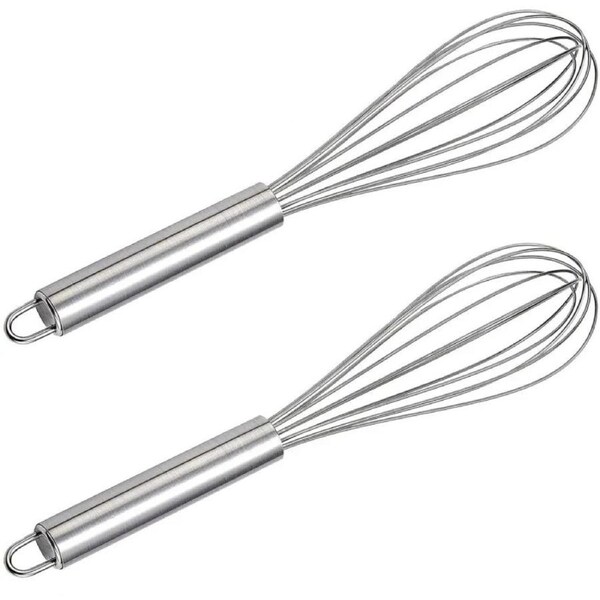 2-Pack 30CM Stainless Steel Whisk Cooking Baking Utensil Mixer Thicken Wire Egg Beater Whisk Set Kitchen