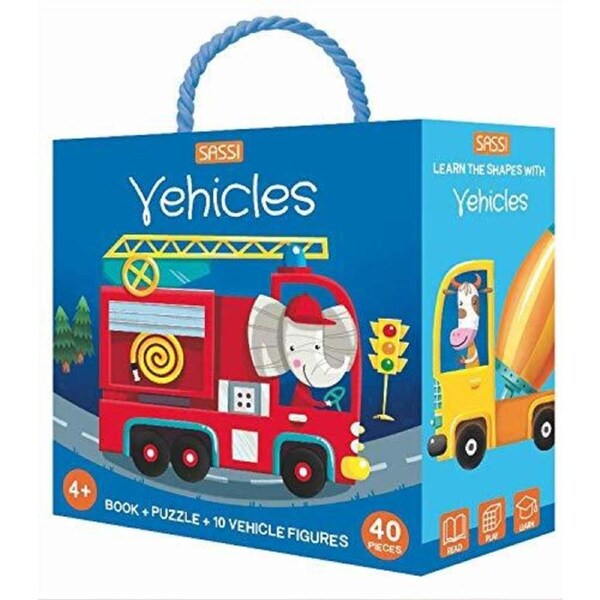 Sassi - Puzzle & Book Set - Learn Shapes With Vehicles