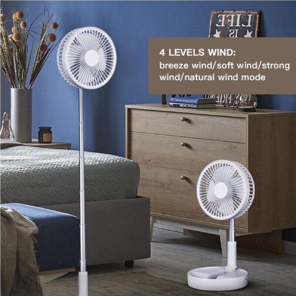 Fandcy 100cm Pedestal Fan 4 Speed Telescopic Portable Height / Tilt Adjustable Fan