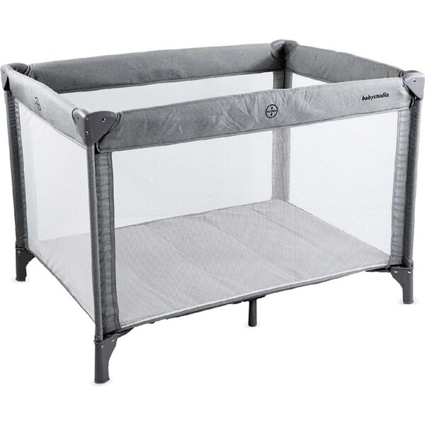 Babystudio Standard 110cm Portacot/Play Yard Baby Sleeping Cot Melange Grey