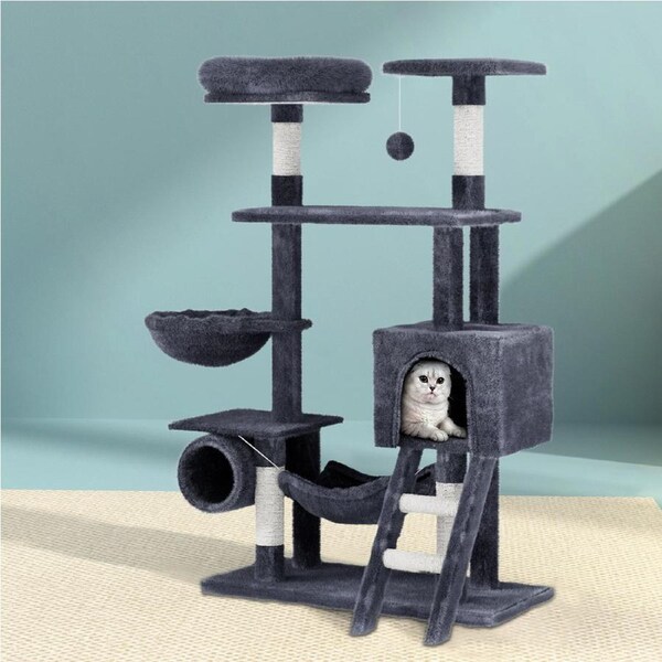 i.Pet Cat Tree 144cm Tower Scratching Post Scratcher Wood Condo Toys House Bed
