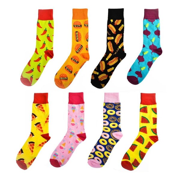 8 Pairs Fashion Novelty Funny Socks one Size 5-13 Men Socks Women Socks #5