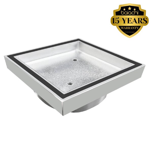 Baiachi 115 x 115mm Square Tile Insert Floor Waste 75mm outlet Chrome