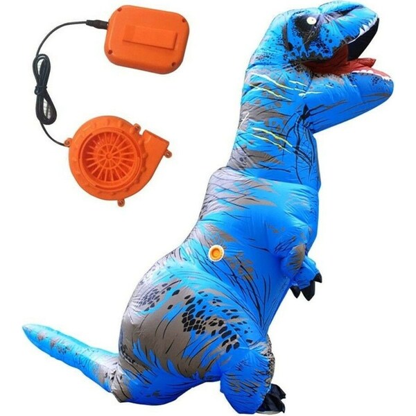 Ozoffer T-Rex Blow Inflatable Dinosaur Costume Adult Dino World Trex BLUE