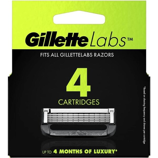 GilletteLabs Razor Blade Refills, Compatible with GilletteLabs with Exfoliating Bar and Heated Razor, 5 Blades, 4 Count