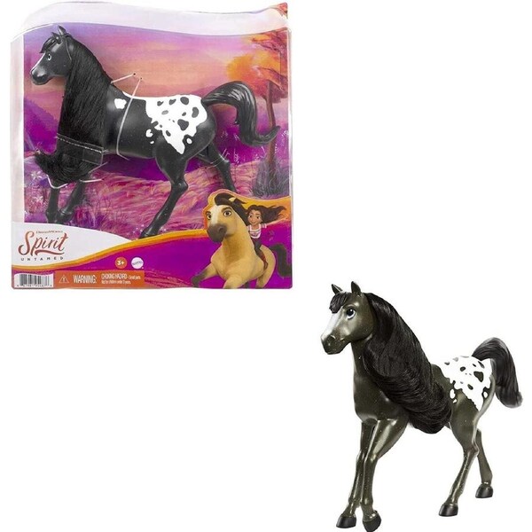 DreamWorks Spirit Black Pinto Herd Horse Riding Free Collector Doll and Horse Ages 3+ Toy Pony Race Fun
