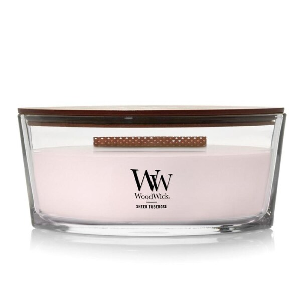 WoodWick Sheer Tuberose Ellipse Scented Candle
