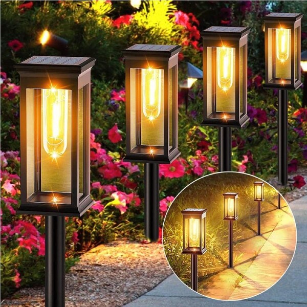 Solar Lights Outdoor, 6-Pack Solar Pathway Lights Waterproof Landscape Lights Decorative Lights