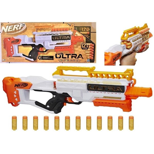 Nerf Ultra Dorado Blaster Ages 8+ Toy Gun 12 Special Darts Play Fire Game Fight