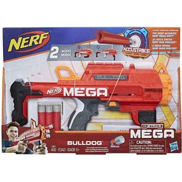 NERF AccuStrike Mega Bulldog Blaster Ages 8+ Toy Fire Gun Play Target Darts Gift