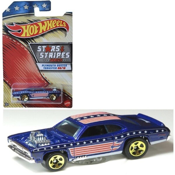 Hot Wheels 1:64 Antique Stars & Stripes 3+ Toy-plymouth duster race car-History Plymouth Camaro
