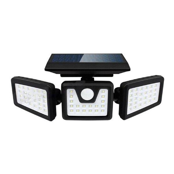 Head Solar Motion Sensor Light Outdoor Wall Security Flood Lamp LEDs - 3 Head