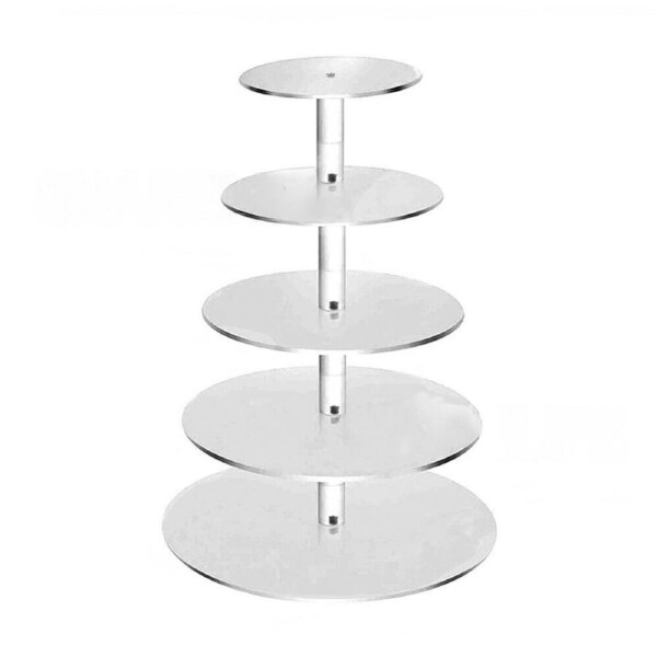 Acrylic Clear Round Cupcake Cake Stand Holder Rack Birthday Wedding Party - 5 Tiers