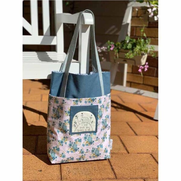 The Birdhouse Designs Sewing Big Blue Shopper Tote Pattern