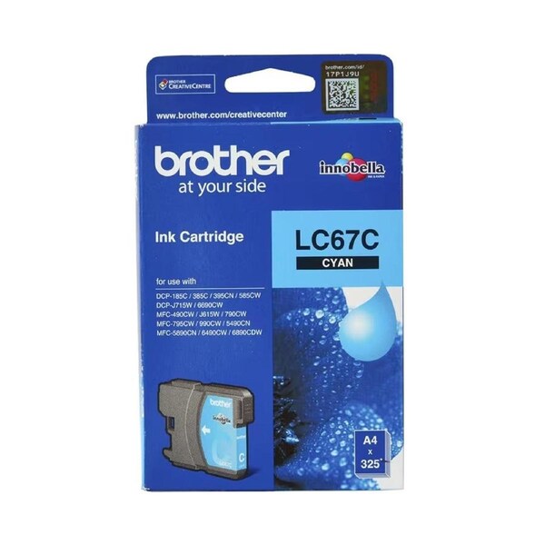 Brother LC67 Cyan Ink Cartridge Toner LC-67C