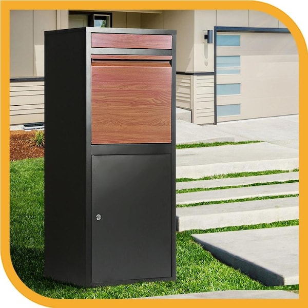 Groverdi Parcel Box Letter Box Package Drop MailBox Security Lock Storage Black