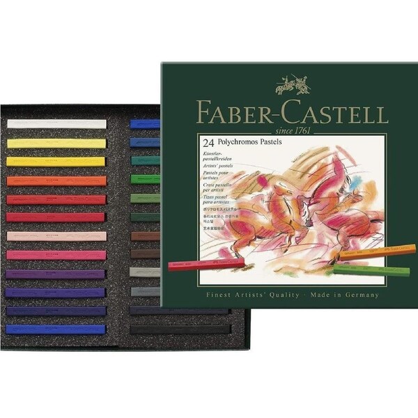 Faber-Castell Polychromos Pastels Crayons Blocks Colours 24 Pack