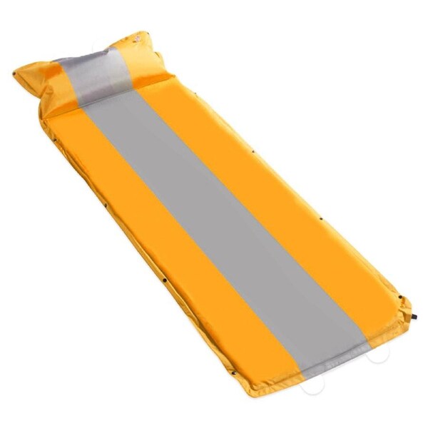 Self Inflating Mattress Sleeping Mat Air Bed Camping Camp Hiking Joinable Pillow - orange