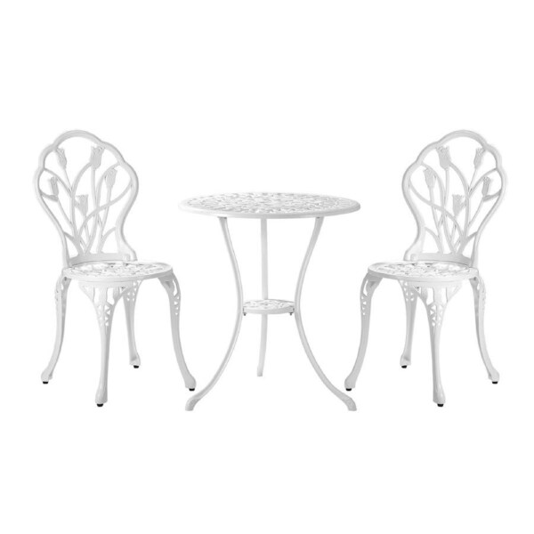 Livsip 3 Piece Outdoor Furniture Setting Chairs Table Bistro Patio Dining Set