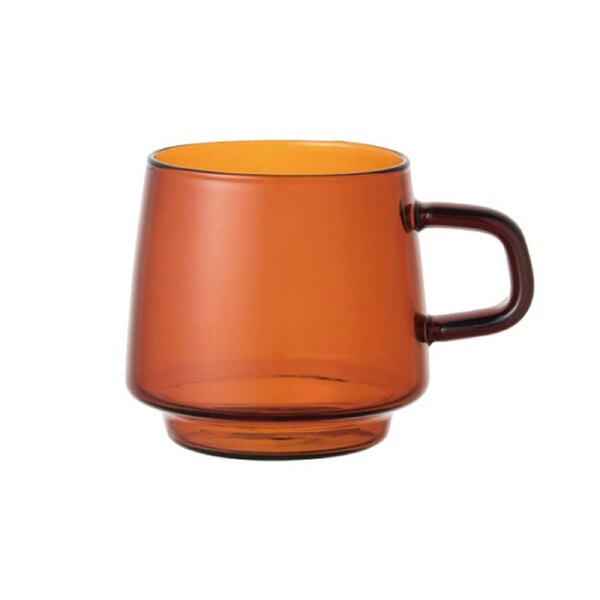 Kinto Sepia 340ml Glass Cup Coffee Tea/Water Drinking Mug w/ Slim Handle Brown