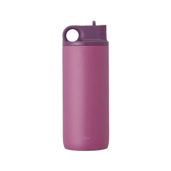 Kinto Active 600ml Vacuum Insulated Tumbler Stainless Steel Drink Bottle Ash PNK
